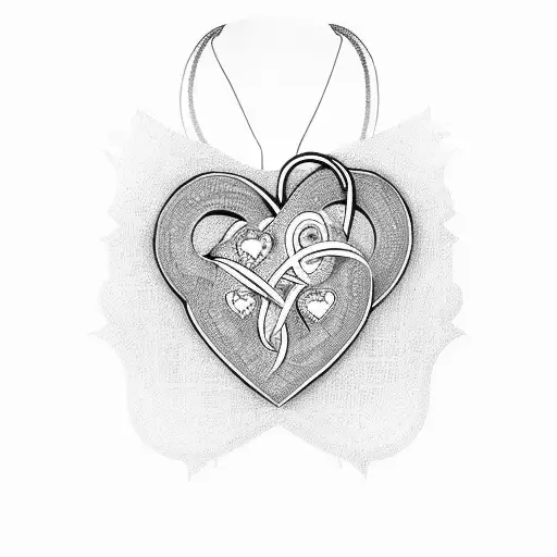 Infinity Necklace With Heart Inside Heart Charm