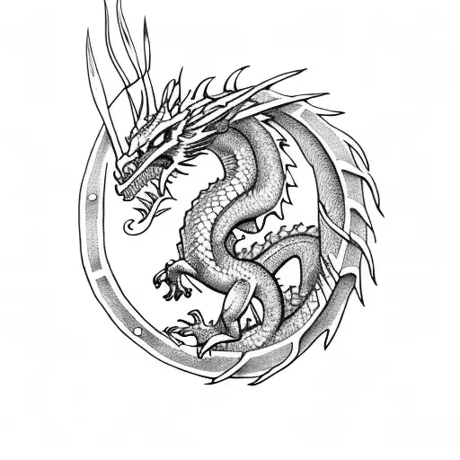 Dragon With Arrows