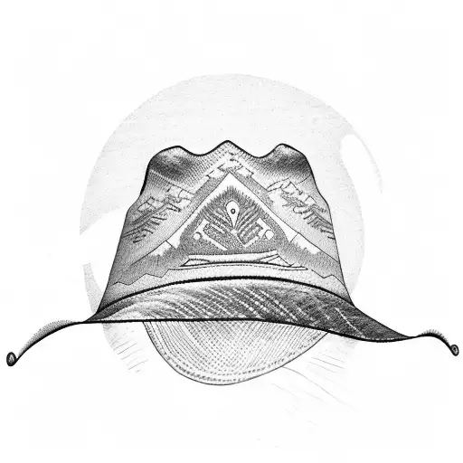 Cowboy Hat Covered By Mountains