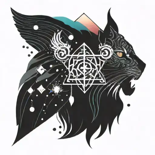 A Psychedelic Interpretation Of A Psych Tech Symbol Surrounded By Mystical Animal Spirits