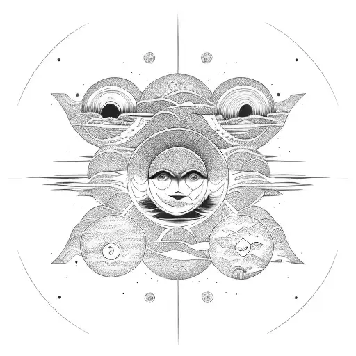 Moon And Sun Waves In A Box