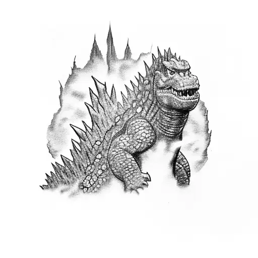 Godzilla In A Destroyed City