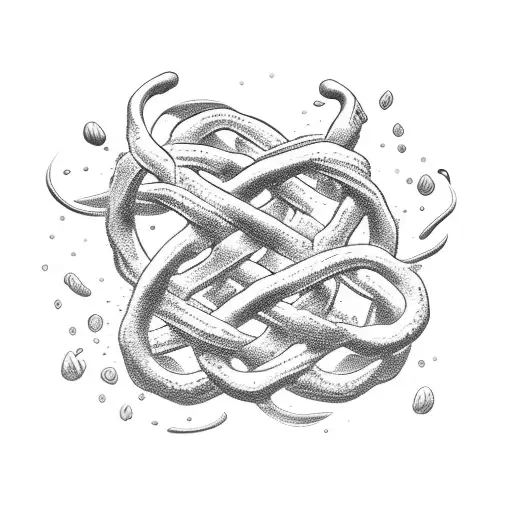 A Pretzel Intertwined With Ocean Waves