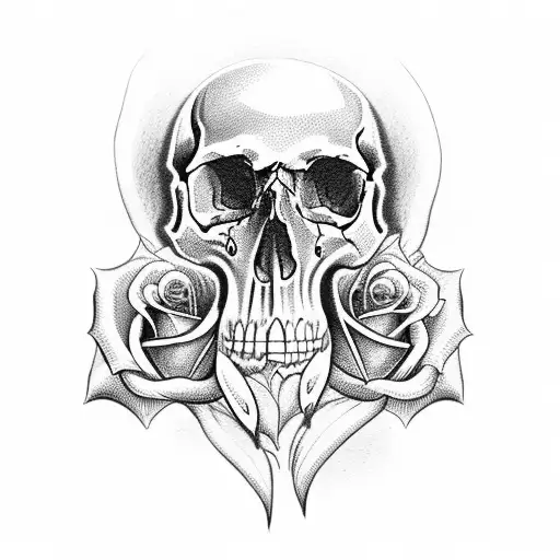 Skull With Rose