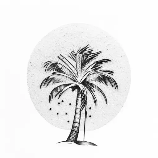 Beach With Palm Tree And A Lighter