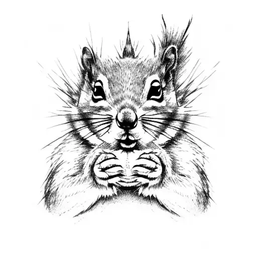 Squirrel Upsidedown A Tree