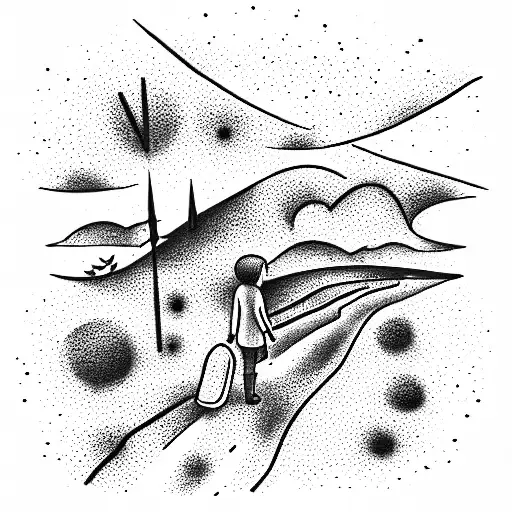 Lonely Traveller Walking Sunset Hero