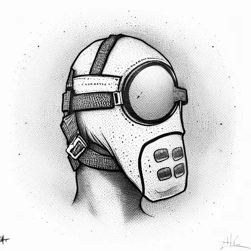 A Man In A Balaclava With A Machine Gun