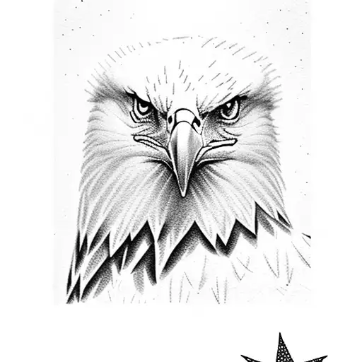 Bald Eagle With Stars And Stripes
