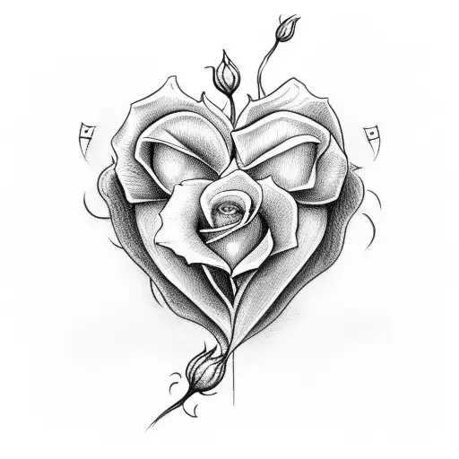 Heart With Rose And Test - Aleksandra Zajda