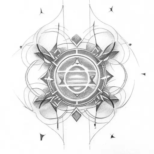 Unalome Symbol For Men On Leg