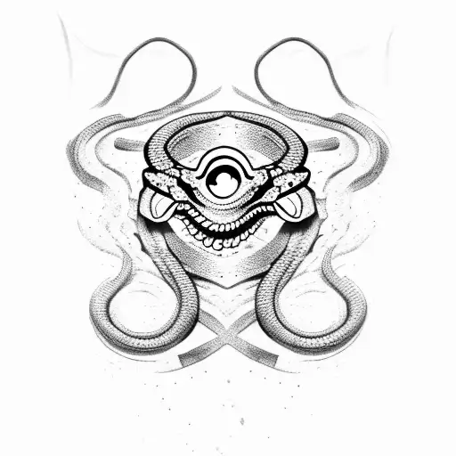 Snake With Blood In Its Eyes And Army Dog Tags