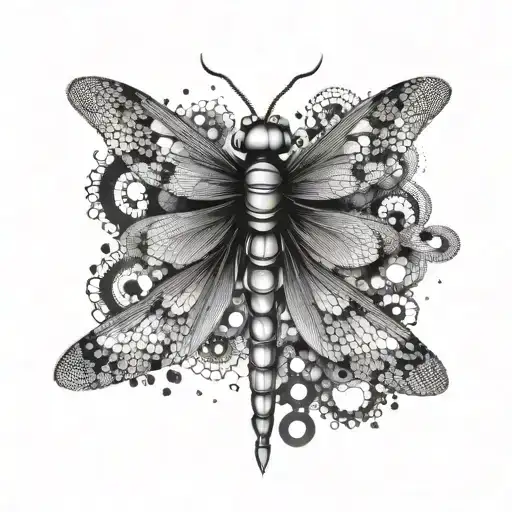 Binary Code Forming The Shape Of A Dragonfly