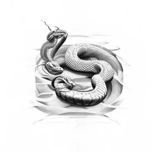 Ouroboros Snake With Body Is Abstract