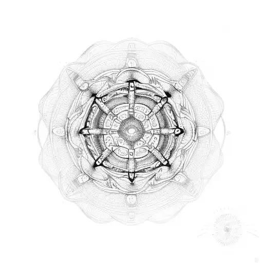 An Abstract Representation Of A Motorcycle Engine In The Form Of A Mandala