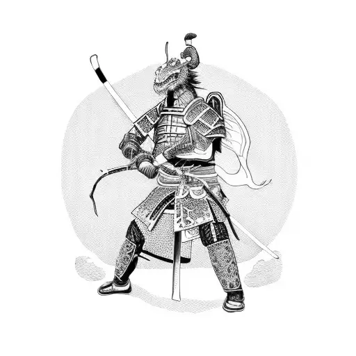 A Samurai Warrior Wielding A Dragon-shaped Katana