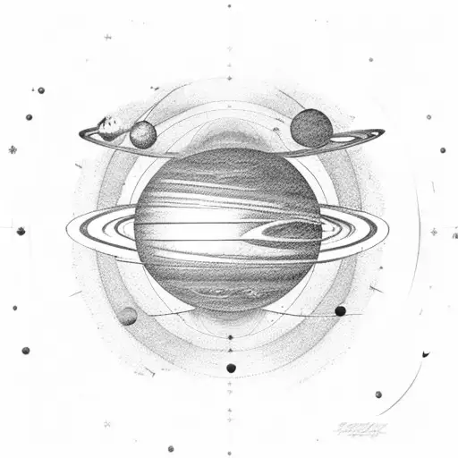 Large Solar System Orrery Sphere With A Sky Background Of Stars