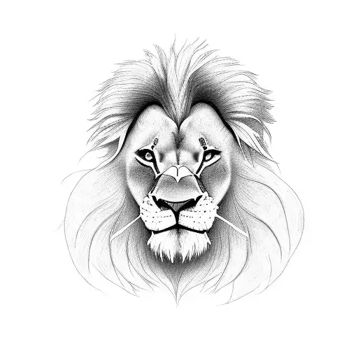 Scarred Lion King With Family