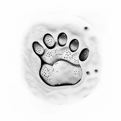 Dog Paw Prints With Intials Inside