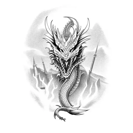 Dragon Around The Long Sword