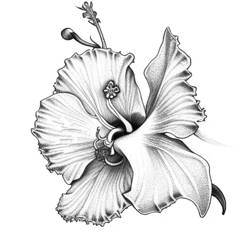 Hibiscus With Dragon