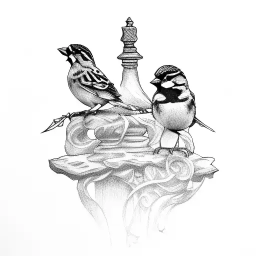 Sparrow And King Chess Piece