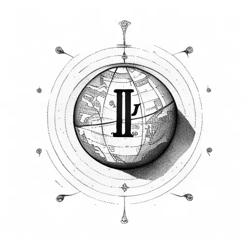 Globe With Initials J N M A
