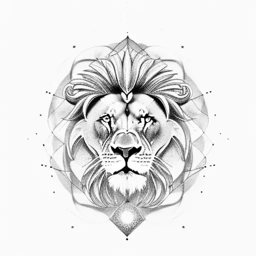 Stoic Lion Overlooking A Cosmic Landscape