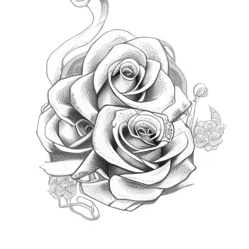 Snake With Roses And A Cross