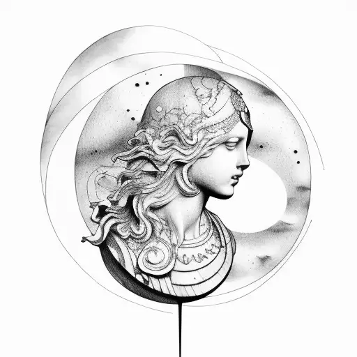 Marble Statue With The Moon