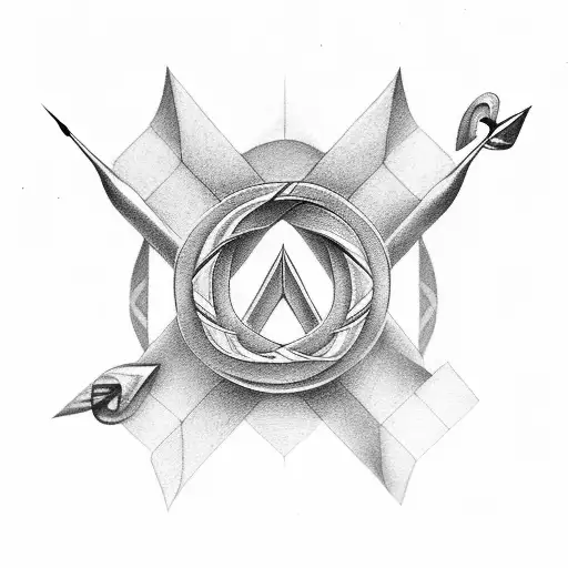 Arrow With Infinity Symbol Having Wings On Its Curve