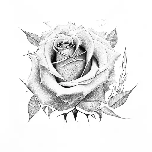 Rose With Thorns And Crowns