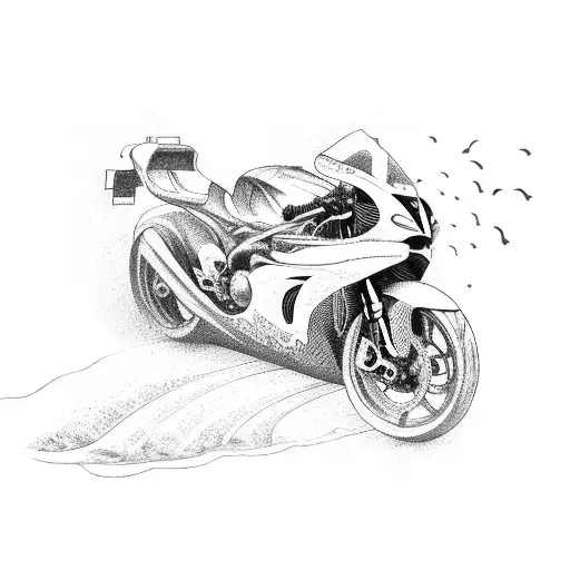 A Motorcycle Racing Across Ocean Waves