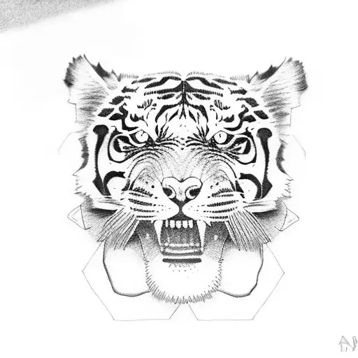 Brunette Man Wrestling With A Tiger