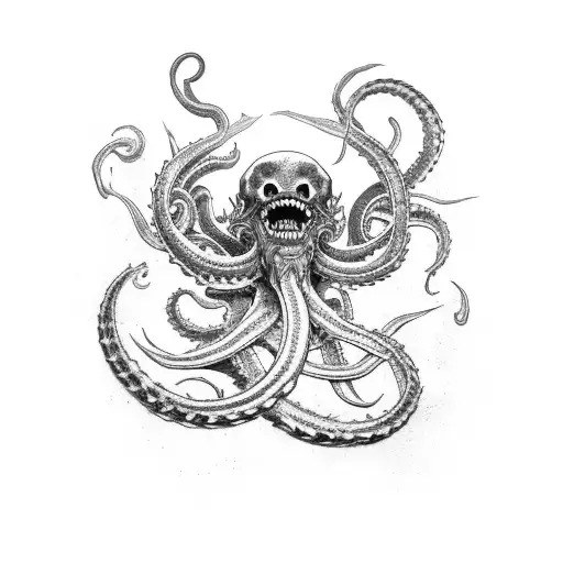 Kraken Fighting A Pirate Ship