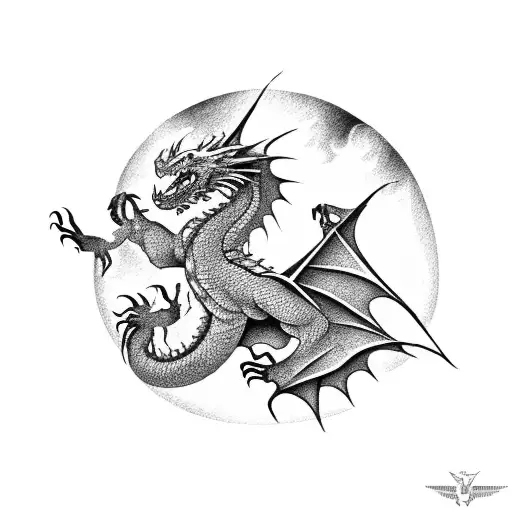 A Silhouette Of A Dragon Soaring Above Famous Landmarks From Around The World