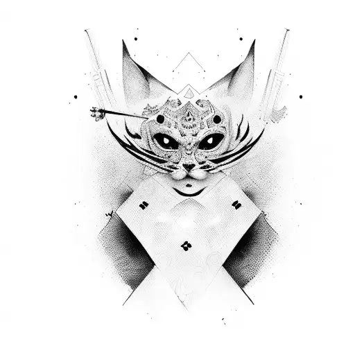 Deux Masques Avec Un Katana Entre Les Deux