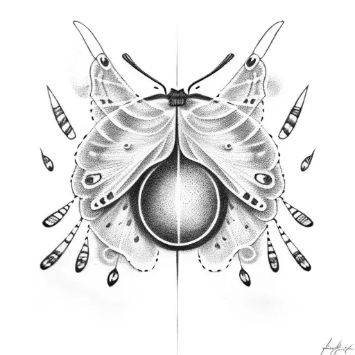 A Music Note With A Moth Resting On It