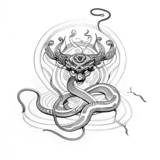 Deity With Snake Around Arm