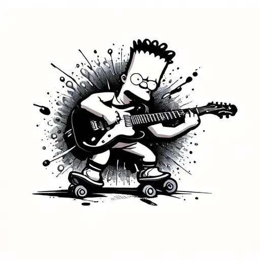 Guitar Waves Bart Simpson Destroy Skate