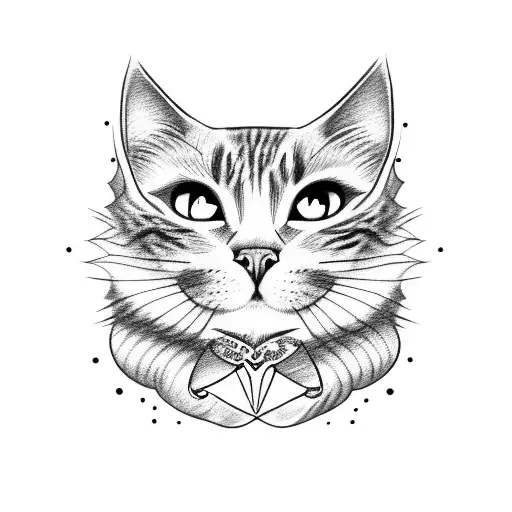 Heart With Cat And Women