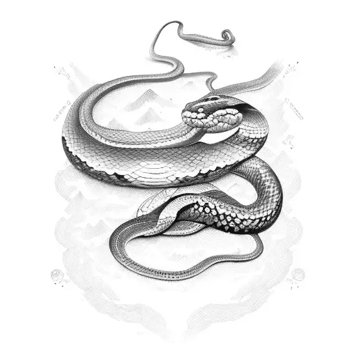 A Snake Around A Earth