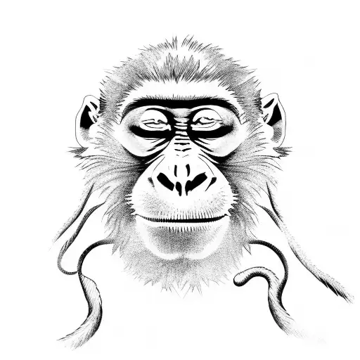 The Monkey Is Hanging From The Tree