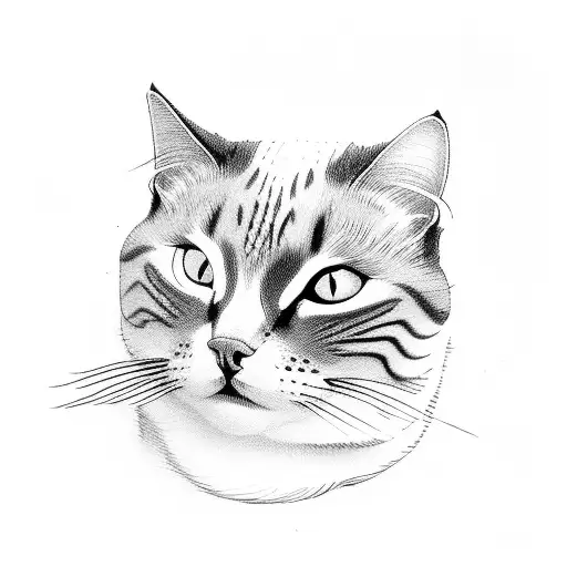 Birma Cat Next To Cute Ghost Hovering