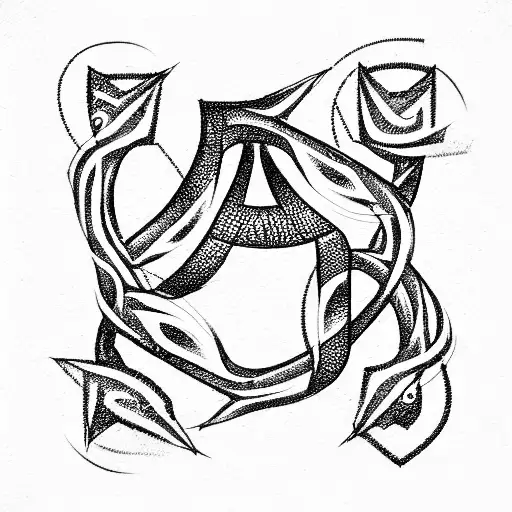 A Simple Vector Black And White Logo Design In The Style Of Snake And Hourglass