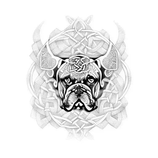 Celtic Bulldog Adorned With Intricate Knotwork