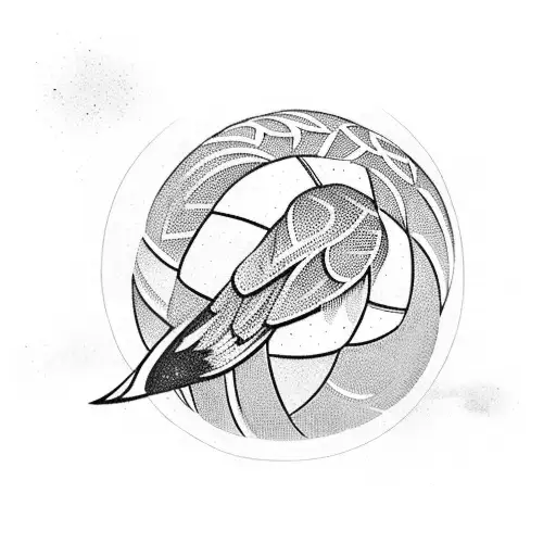 A Volleyball With Wings And A Globe Pattern