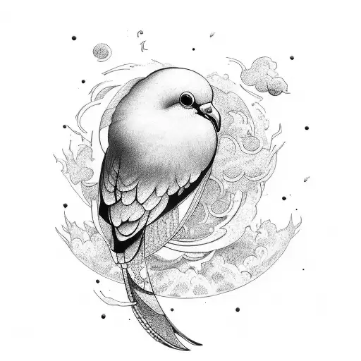 Tecinna With Dove And Clouds