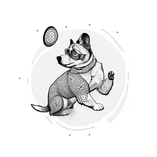 A Playful Dog Catching A Frisbee Mid-air