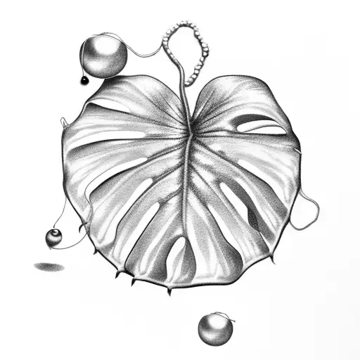 Simple Monstera Plant With String Of Pearls